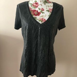 INC grey stone wash t shirt